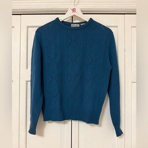 Corporate Woman 100% 2-PLY Cashmere Crewneck Sweater Small Old Money Vintage